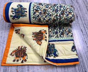 Handmade <b>Indian</b> Vintage Kantha <b>Quilt</b> Cotton Printed Reversible Kantha <b>Quilts</b> With Hand Stitching - Product Image 1