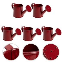 Fournitures de jardin petit arrosoir rouge métal galvanisé mini pot de fleurs pots de plantes pour enfants maison décorative