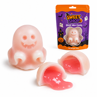 Halloween Spookwasgoedjes 100g Enkel Stuk Vloeibare Vulling Spookachtige 3D Kauwgom Snoepjes