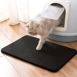 Hot Selling Double Layer Honeycomb Multi-function Waterproof Eco-friendly Material Pet Litter Mat EVA Cat Litter Mat