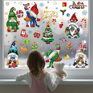 Mirror Effect Christmas <b>Window</b> Decals Featuring Cute Elves Gnomes and Holiday Dwarfs Perfect for Creating Festive Atmosphere - Product Image 3