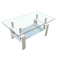 Table basse en verre trempé table centrale en bois