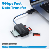 Lector de Tarjetas USB 3.0 Tipo-C 4 en 1 Usado, Compatible con CF/SD/TF/MS, Velocidad de Transferencia de 5 Gbps, Compatible con Laptops, en Stock