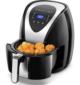 2025 대용량 쿠커 스크린 4L 5L 스테인레스 스틸 하우징 디지털 터치 스크린 에어 프라이어 가정용 핸들 - Product Image 3