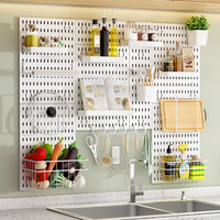 Papan pasak Dinding sistem terpasang dapur hitam Pegboard rak Tampilan plastik Panel dinding Panel alat Organizer rak Kit rak penyimpanan