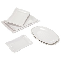 Assiettes de présentation ovales en mélamine blanches, petites, non toxiques, lavables au lave-vaisselle, de qualité alimentaire, durables et modernes