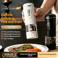 Molinillo de Pimienta Eléctrico de Cerámica Ajustable, Venta Directa de Fábrica, para Especias y Condimentos, para Cocina, Restaurante, Chef, Comedor