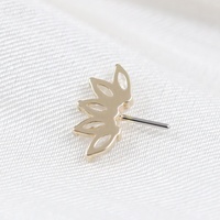 Ensemble de 5 piercings en or massif 14 carats avec des tops incurvés, sans filetage, à enfiler, avec des pierres en forme de marquise, en métal éternel