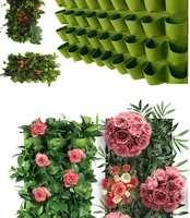 Sacs de culture en feutre pour plantes murales de jardin, 25 poches, jardinière verticale, pot de fleurs