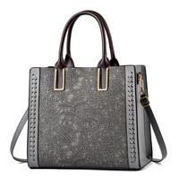 Sac à main décontracté de luxe Jialing pour femme, en cuir PU imperméable avec fermeture éclair, bandoulière amovible, motif floral compact