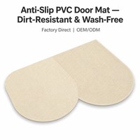 Tapis de bain moderne double ovale irrégulier style crème, design superposé, tapis de salle de bain super absorbant antidérapant, tapis d'entrée