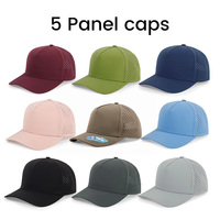Casquette de baseball respirante et imperméable pour homme, style trucker, 5 panneaux, en maille polyester, perforée au laser, personnalisable, vierge, pour le sport et le golf