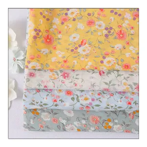 75D 100% polyester pleated chiffon fabric soft printed high twist chiffon fabric for women skirts