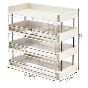 Office Organizer Multi Tiered <b>Shelf</b> With Clear Drawers For <b>Desk</b> Storage And Display - Product Image 5