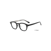 Montures de lunettes optiques rondes géométriques en acétate TR avec bordure audacieuse pour lunettes de vue unisexe OEM ODM