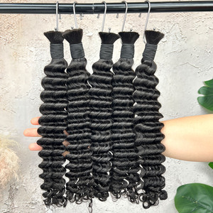 Venta <span class=keywords><strong>Caliente</strong></span> de Fábrica: Cabello Humano Virgen Brasileño 100% para Trenzas Boho, Ondulado Profundo, Natural, Doble Trama, Sin Trama, Cabello Humano a Granel - Product Image 3