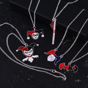 Wowei moda dibujos animados Suicide <span class=keywords><strong>Squad</strong></span> Harley Quinn bate de béisbol colgante Figaro cadena joyería fina collares - Product Image 4