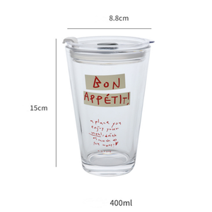 Tasse à café en verre de voyage réutilisable, tasse à eau de grande capacité avec paille, tasse à café Portable de voyage de 400ml - Product Image 6