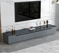 Conjunto de Mueble para TV de Madera Sólida y Mesa de Centro, Estilo Minimalista 2026, Mueble para TV con Aspecto de Piedra para Sala de Estar