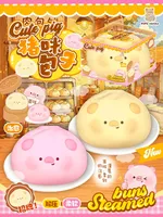 Jouet Squishy Vava Piggy & Chick Bun en Mousse PU Ultra Moelleuse à Remontée Lente, Jouet Anti-Stress à Presser, Cadeau Nouveauté
