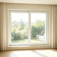 Fenêtre coulissante en PVC à faible valeur U pour économie d'énergie, idéale pour les villas écologiques, préservant la chaleur et offrant une isolation hivernale