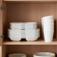 Assiette carrée en plastique incassable et écologique à 4 compartiments, plateau alimentaire pour cantine hospitalière, vaisselle de restaurant