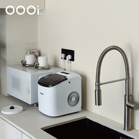 Robinet d'évier de cuisine de luxe en acier inoxydable nickel brossé Double sortie de pulvérisateur robinet de lavabo à tirette
