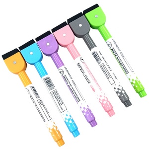 Juego de 6 Marcadores de Pizarra <span class=keywords><strong>Blanca</strong></span> Mágicos, No Tóxicos, de Borrado en Seco y Húmedo, con Cabezal de Borrado Ancho y Punta de 3 mm, para Oficina y Escuela - Product Image 1