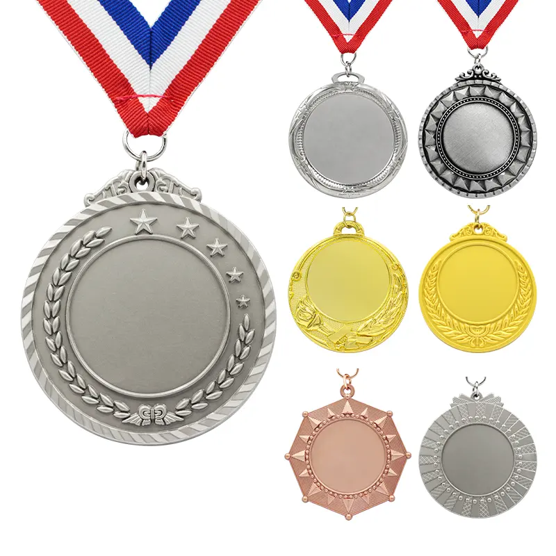 مصنع خصص تصميم شعارك الخاص فارغ ثلاثي الابعاد ميداليات ذهبية معدنية للجري الماراثون ميداليات رياضية لكرة القدم