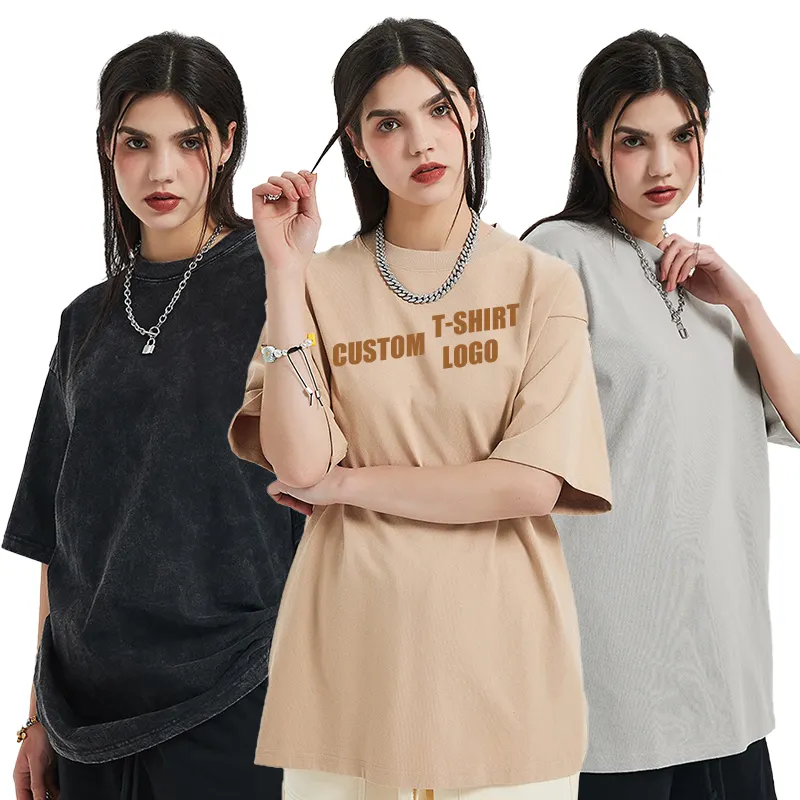 高品質ハイストリートスタイルTシャツ半袖100% コットンTシャツ女性用カスタムTシャツ