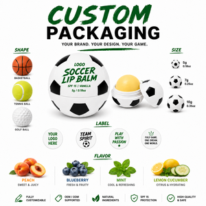 Bálsamo Labial en Forma de Balón de Fútbol con Etiqueta Privada, Hidratación Duradera, Calmante, Reparador, Mejora la Opacidad, con Manteca de Karité Natural y Cera de Abeja - Product Image 4
