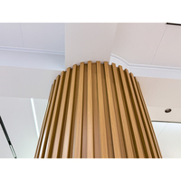 Panneau mural en aluminium courbé pour murs intérieurs et usage hospitalier - Surface en grain de bois 3D écologique - Panneaux de façade de bâtiment