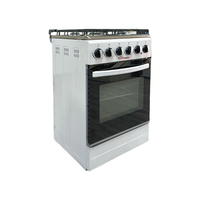 Cuisinière à gaz autonome 4 brûleurs avec four, en acier inoxydable, appareil de cuisson pour cuisine