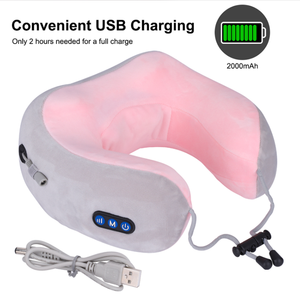 2026 Multifunktionales Großhandels-U-förmiges elektrisches Nackenmassagekissen mit Shiatsu-Infrarot und Samt-Memory-Schaum, USB-betrieben - Product Image 5