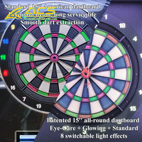 Machine à fléchettes professionnelle ACS avec écran 15,6 pouces, en alliage métallique, 100-240V, pour 4 joueurs, avec effets lumineux clignotants et sonores, personnalisable