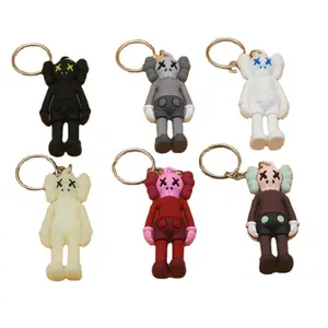 3D Cute Cartoon Anime Sesame street doll Keychain Accessories PVC Trendy Birthday Gift Bag Pendant Kaws Figure Keychain