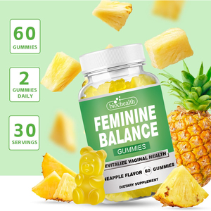 Gomitas probióticas de piña y arándano para mujer de etiqueta privada para la salud vaginal y el equilibrio del pH, gomitas de equilibrio femenino Premium - Product Image 2