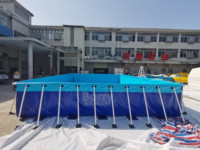 Grand projet piscine rectangulaire en acier au sol piscine à cadre métallique, piscine Portable en PVC pour adultes et enfants
