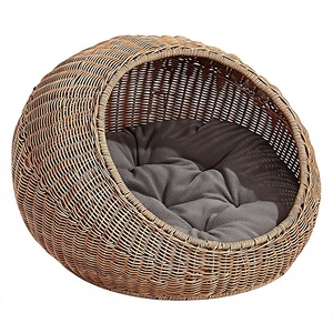 HNH Craft Modern Cotton Pet <b>Cage</b> <b>Cats</b> Solid Rattan Frame Breathable Indoor Spring/Summer Use Quadratic Shape Made in Vietnam - Product Image 1