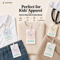 Étiquettes personnalisées découpées à la forme de chat, étiquettes rondes à suspendre, cartes d'étiquettes circulaires, étiquettes pastel pour boutiques de vêtements pour bébés, directement de l'usine