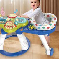 Table d'activités éducative 3-en-1 rotative et multifonctionnelle pour bébé : trotteur, centre d'apprentissage et de jeu précoce