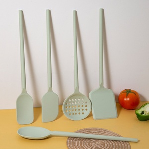 Juego de 5 utensilios de cocina de silicona antiadherentes: espátulas, cucharas, utensilios de cocina, espumadera y raspador - Product Image 2