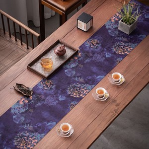 Alfombrilla de té Zen china de doble cara, de gasa perfumada, aislante del calor, impermeable, rectangular, para mesa de té, almohadilla para café - Product Image 3