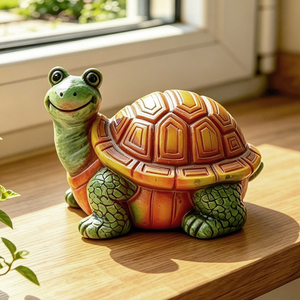 Sculpture de jardin en résine, figurine de <span class=keywords><strong>tortue</strong></span> de dessin animé mignonne, ornement de table pour la décoration intérieure et extérieure de la maison - Product Image 1