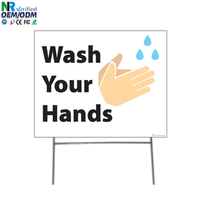 Wash Your Hands Yard Signs 18x24 Double Sided Public Hygiene Safety Lawn Signs Waterproof Coroplast Outdoor Signs with Stakes - Product Image 1