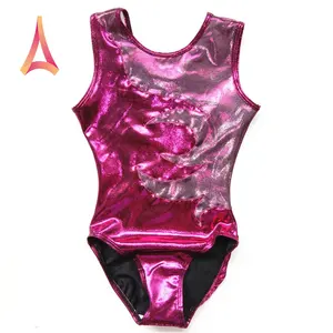 Collant de chama de camada dupla, collant collant rosa de morango para ginástica meninas