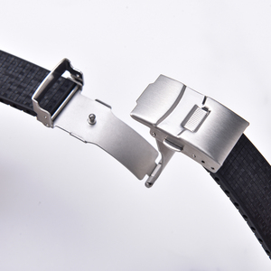 Fermoir pliant en acier inoxydable JAETIUM avec verrou de sécurité, boucle déployante brossée pour bracelet de montre en caoutchouc 16/18/20 mm - Product Image 1