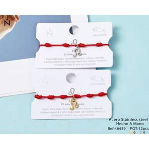 Pulsera con Dije de León, Cordón Rojo, Acero Inoxidable, Hecha a Mano, Joyería de Regalo Unisex, Estilo Clásico - Product Image 1