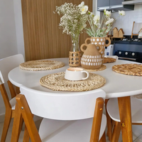 Sous-plat rond moderne et minimaliste en écorce de maïs tressée, résistant à la chaleur, pour table à manger, accessoires de mariage et de maison, dessous de plat