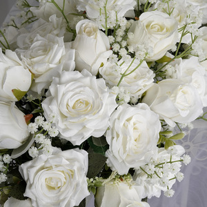 Promotion : boules de fleurs géantes en soie, 50 cm, 60 cm, 70 cm et 80 cm, orange brûlé et blanc, pour centres de table de mari - Product Image 5